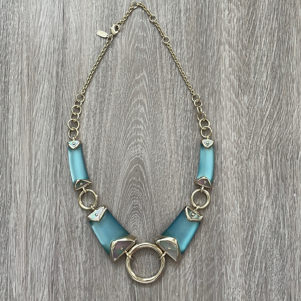 Alexis Bittar Carved Lucite Statement Necklace